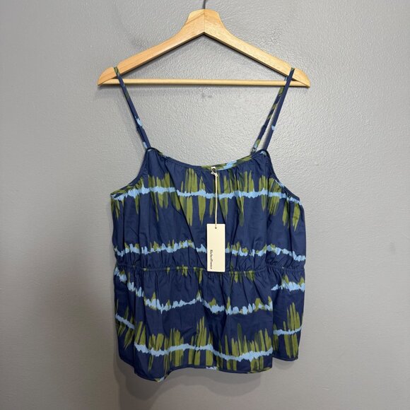 RICHER POORER stella cotton tank in blue ripple print size XL - Picture 1 of 9